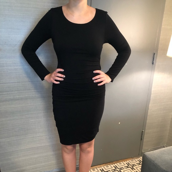 long sleeve tight black dress